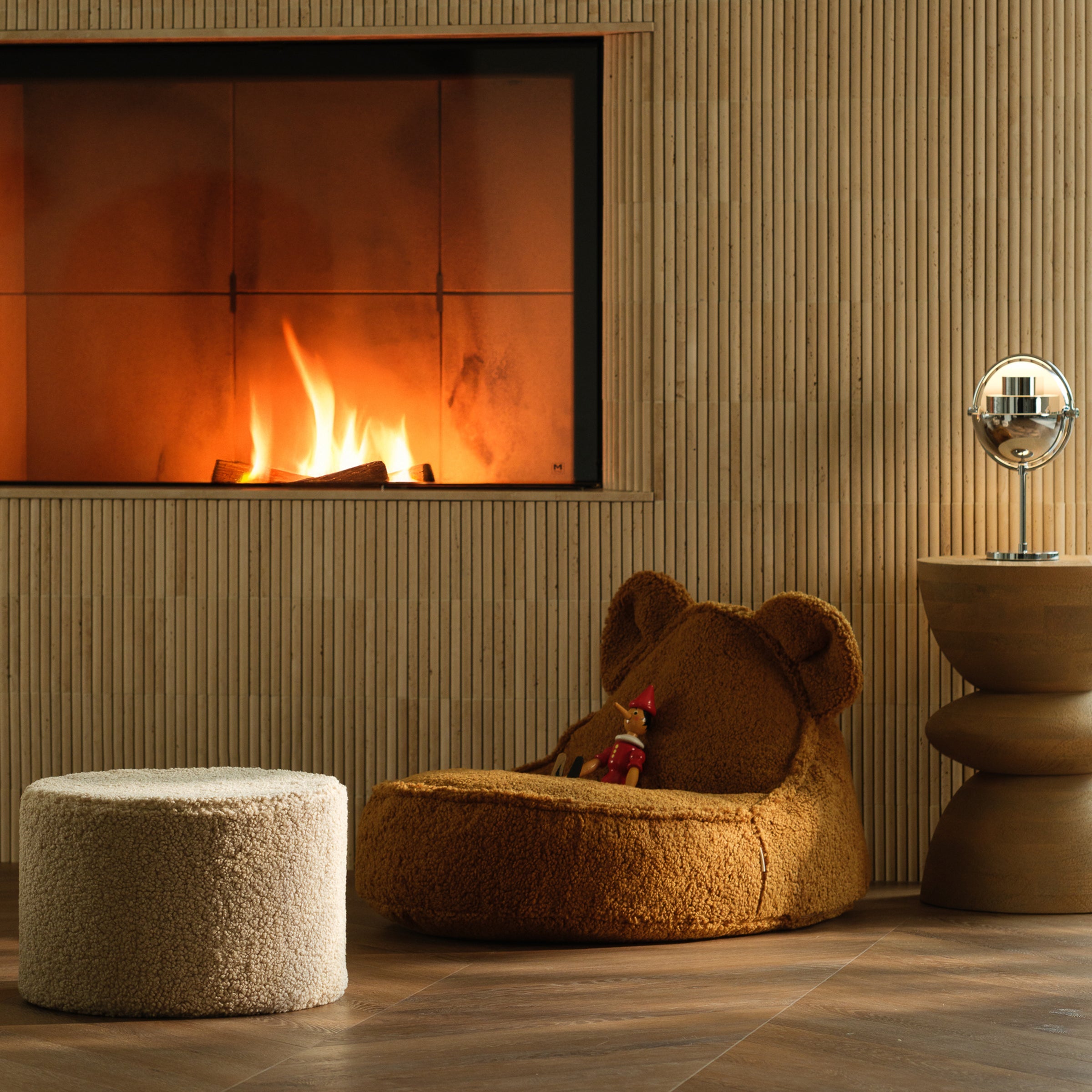 Wigiwama Sitzsack Teddy und Ottoman Set Maple