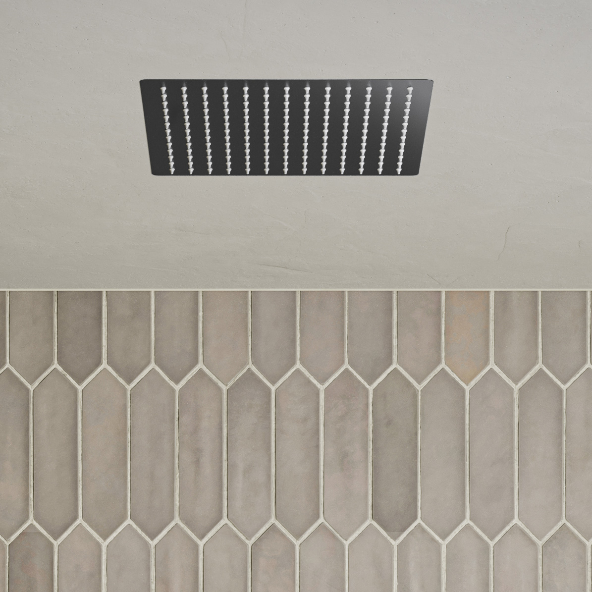 Saniclear Cube plafond inbouw douchekop 30x30cm verouderd ijzer - gunmetal
