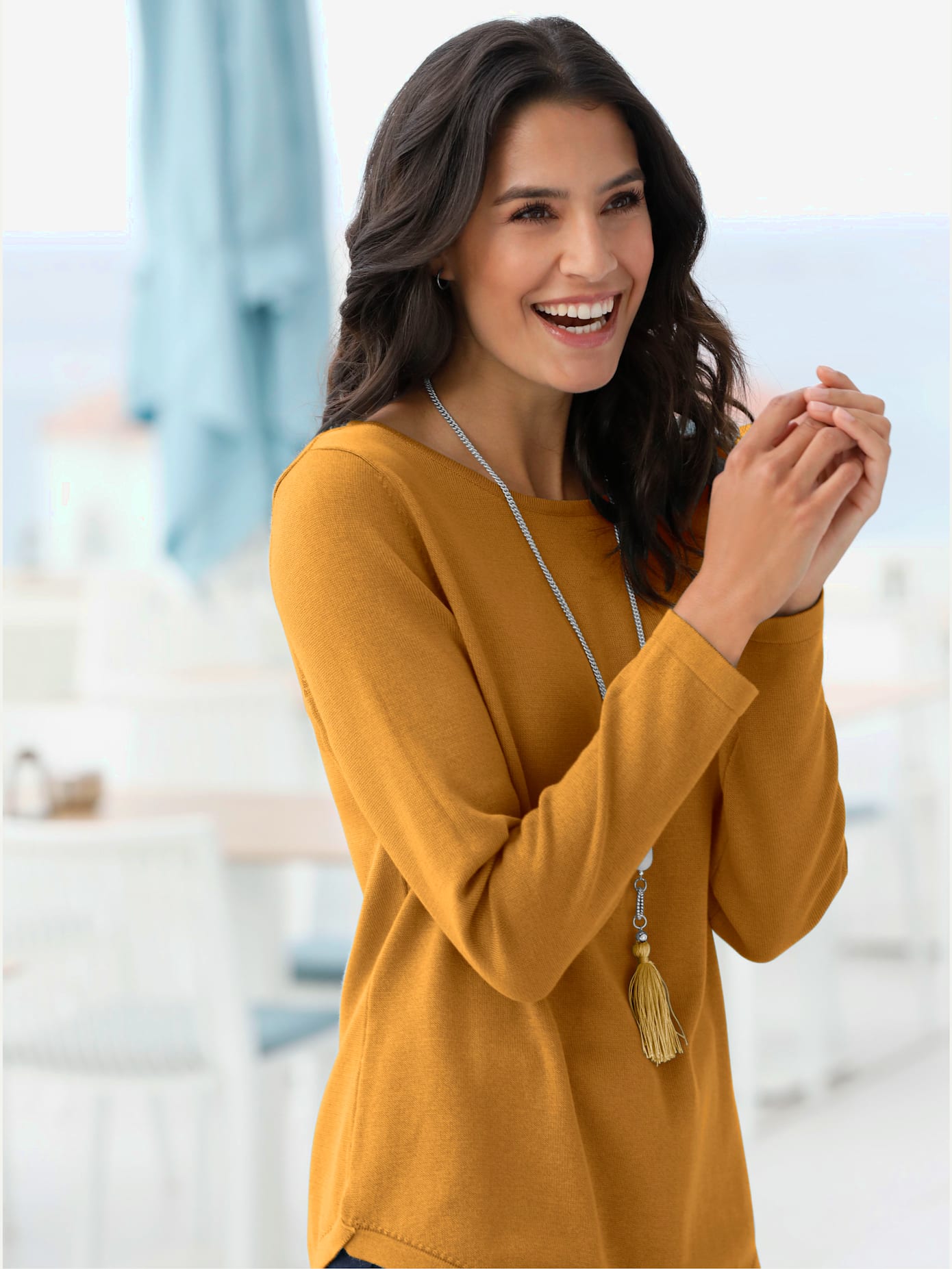 Pull femme basique élégant en coton pima