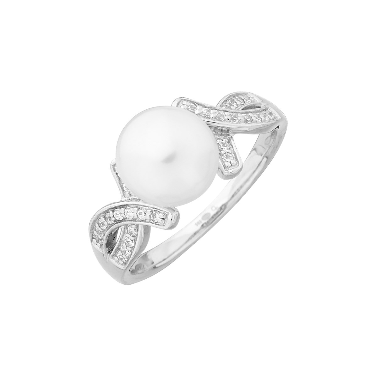 Bague en Argent avec perle d'eau douce blanc