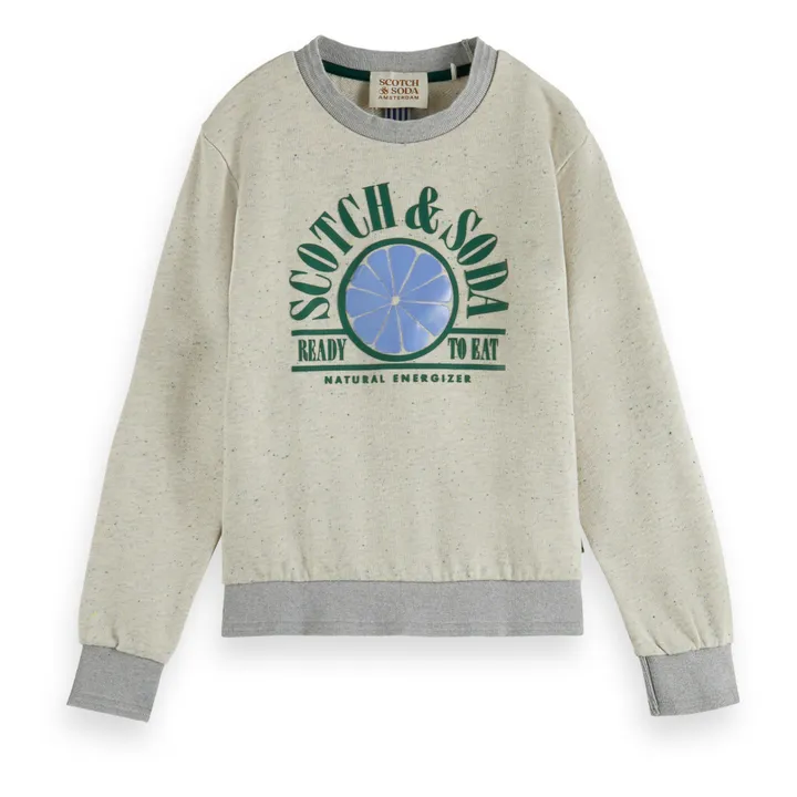 Scotch & Soda Sweat Col Rond Artwork | Gris chiné
