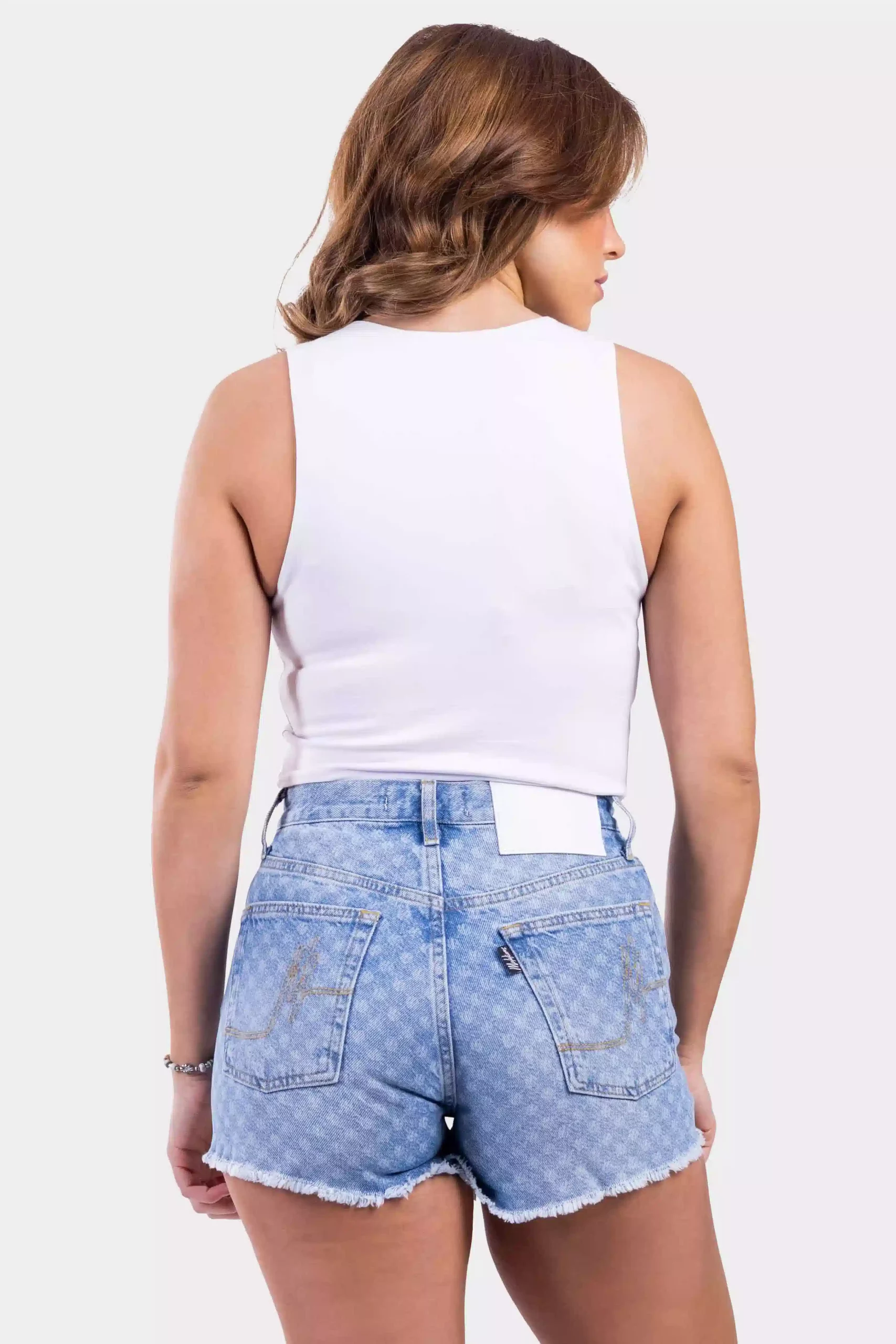 Malelions Motif Crop Top Dames Wit