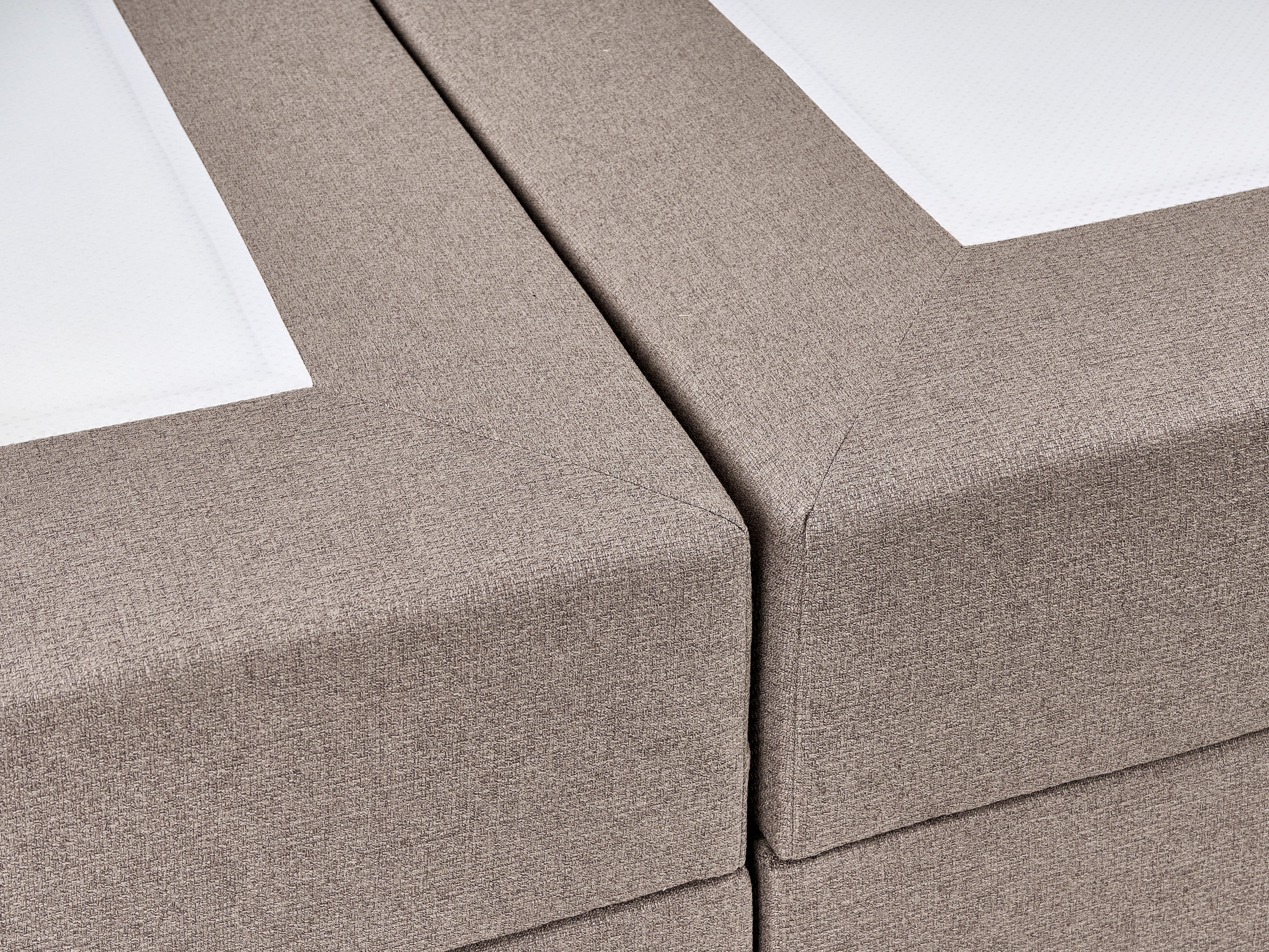 Boxspring met opbergruimte Stof OFFICER 180 x 200 cm Taupe