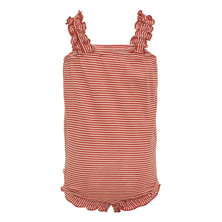 Minimalisma Barboteuse Rayée en Soie Happy | Rose