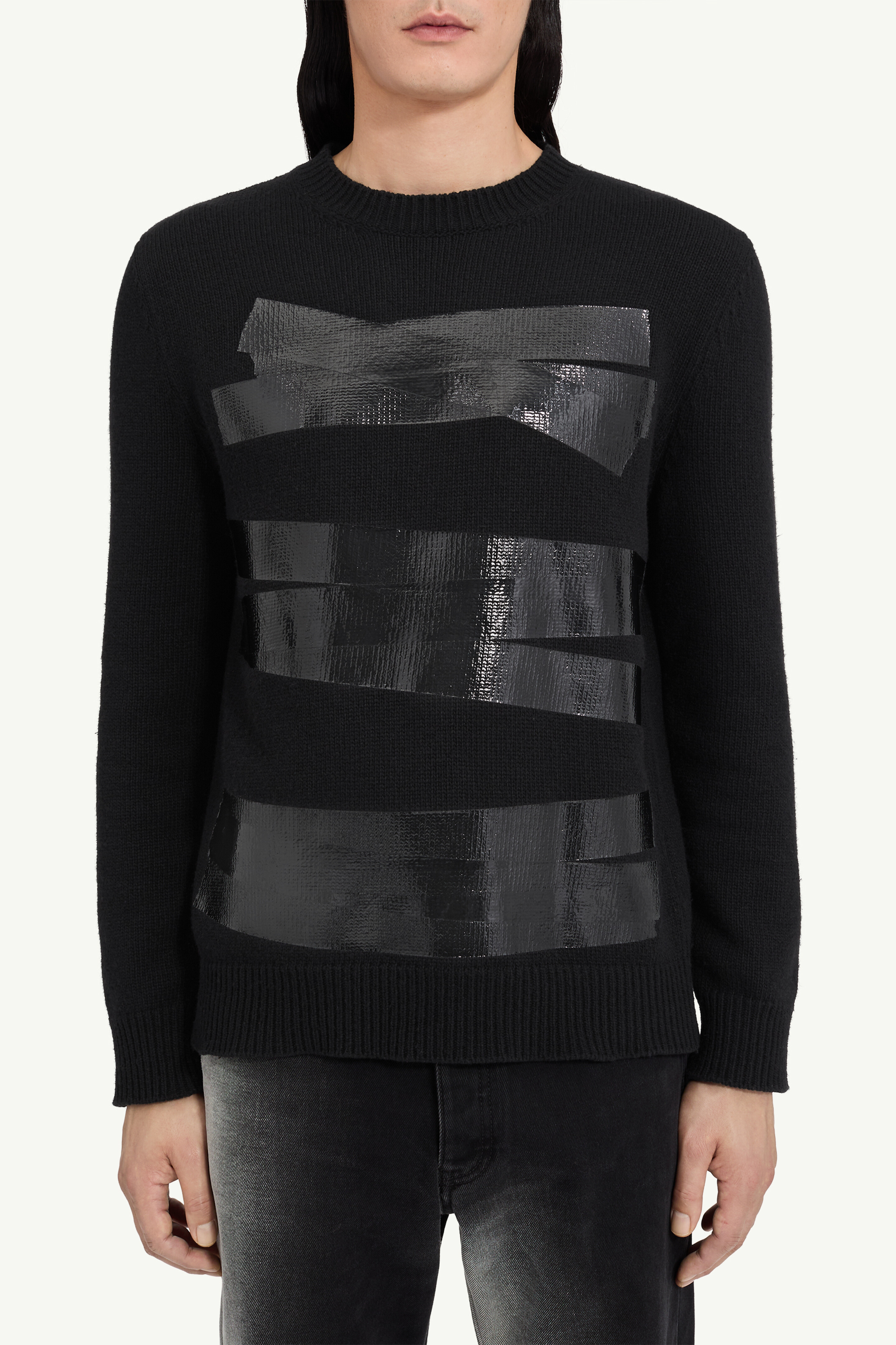 Pull en laine à étiquette bande adhésive pour homme | MM6