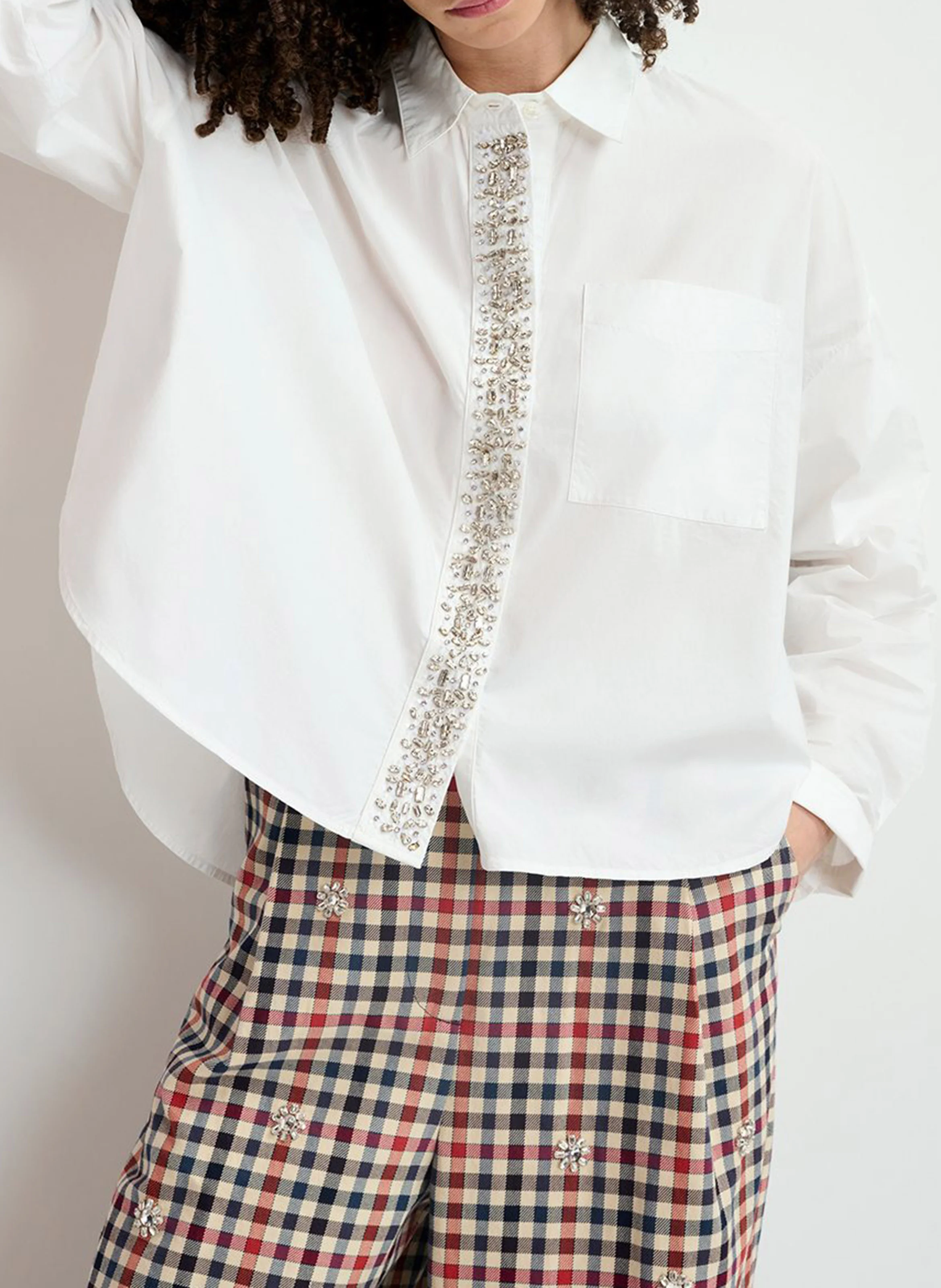 HILVER - Chemise col classique en coton | Blanc