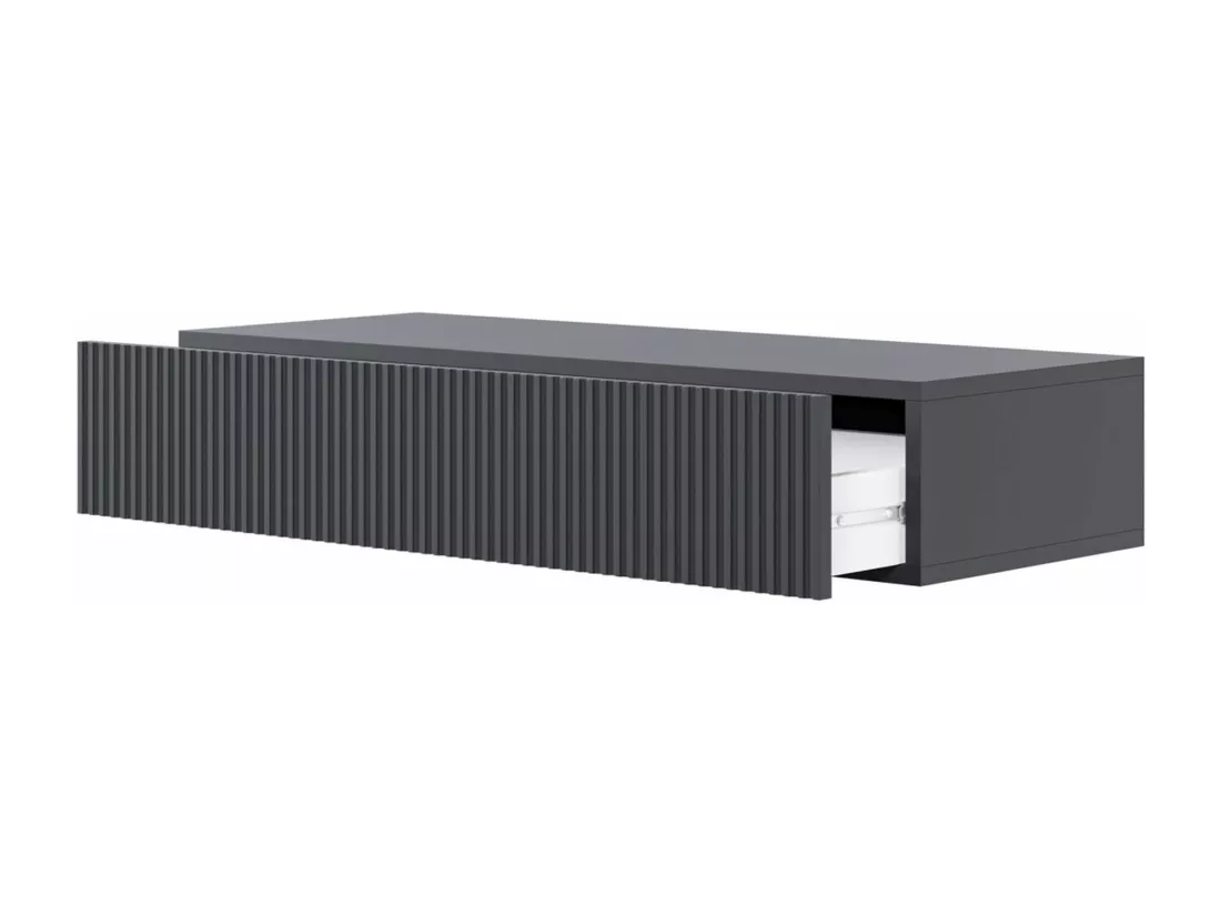 Table console avec tiroir - 90 cm - suspendu - noir - VELDIO