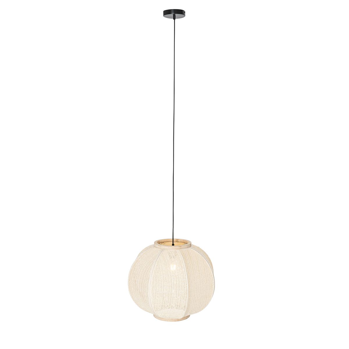 Oosterse hanglamp naturel stof 48 cm - Rob