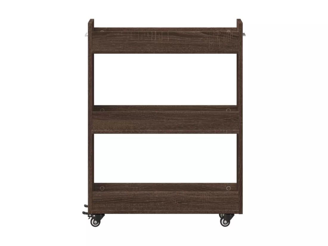 Armoire avec roues chêne marron 60x22x79 cm bois d'ingénierie