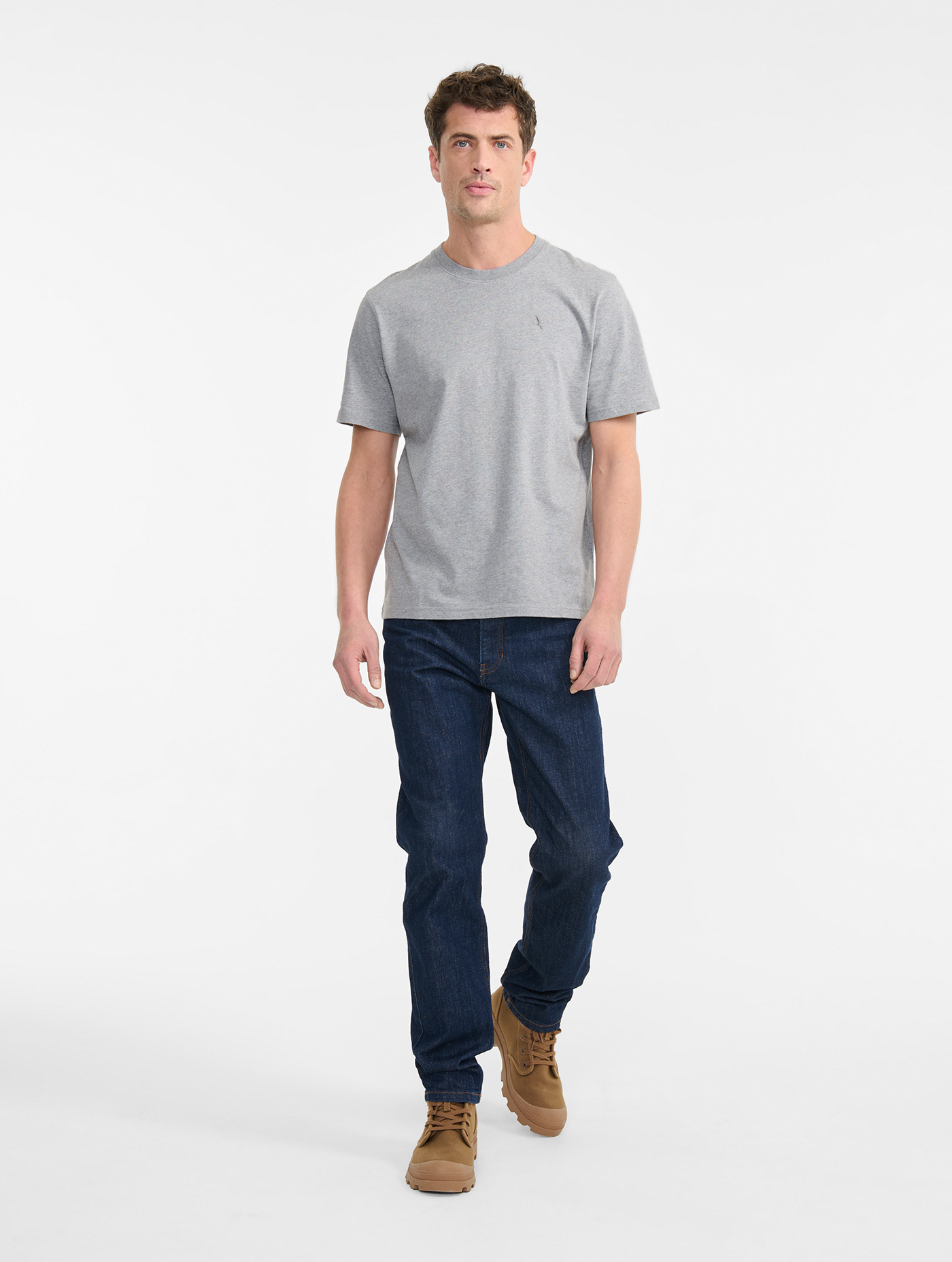 T-shirt col rond LIGHT HEATHER GREY