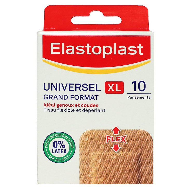 Universel grand format XL genoux et coudes 10 pansements