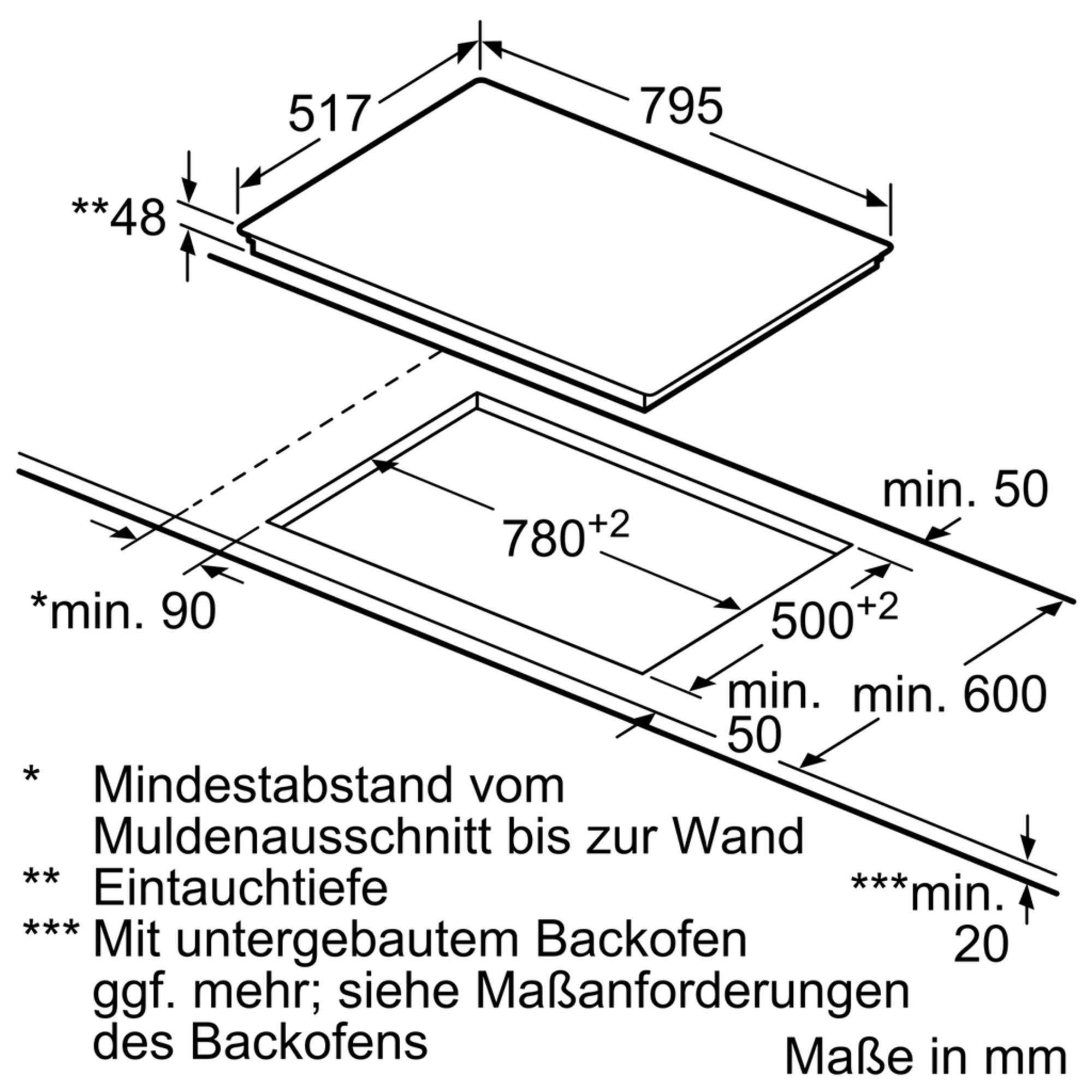 SIEMENS Glaskeramikkochfeld ET845HH17 - autark - 80 cm