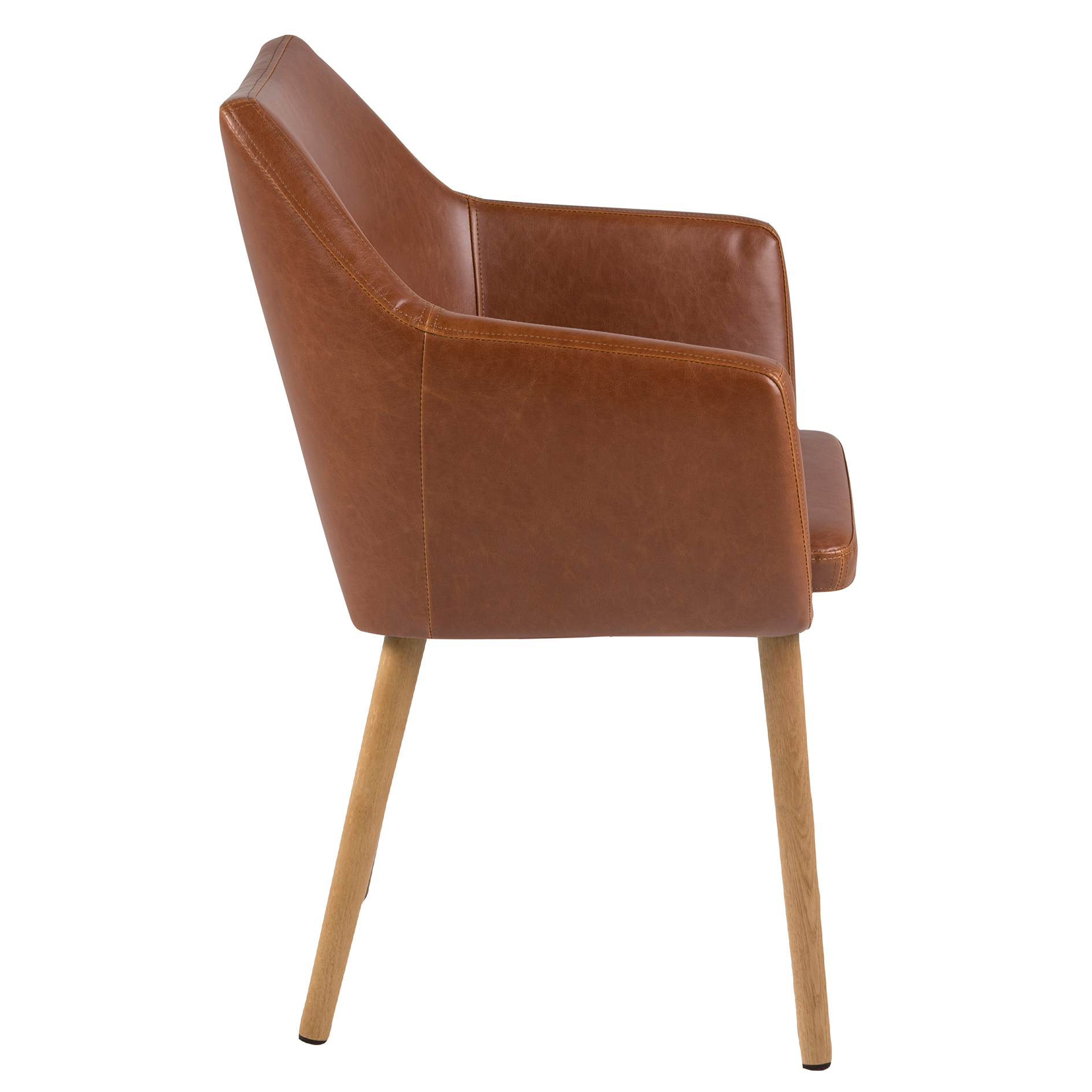 Esszimmerstuhl mit Armlehne NORA - braun - Lederoptik