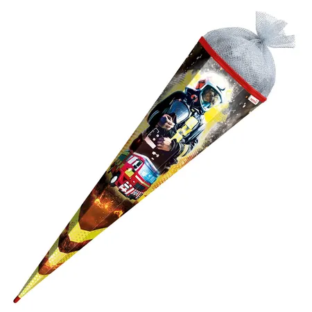Roth Schultüte Feuerwehrmann mit Folieneffekt, 85 cm, eckig