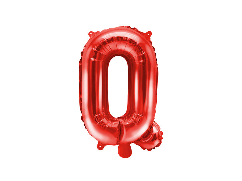 Folie Ballon Letter Q Rood Leeg 35cm