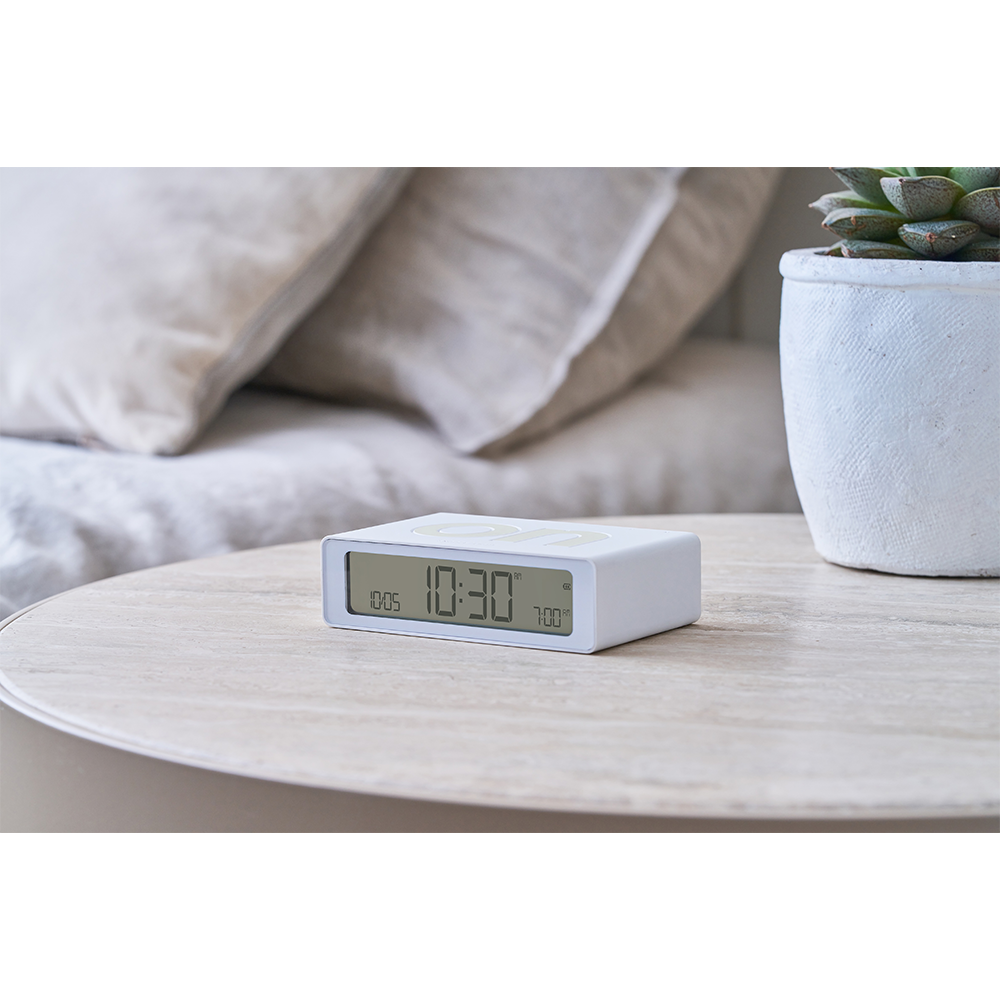 Flip Mini Digitaler Wecker Nachttisch Uhr mit LCD Display (LEX-LR158W9) - Weiss