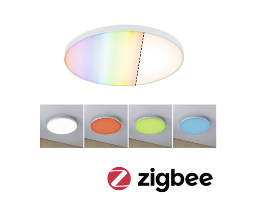 Frameloos LED-paneel, Zigbee dimbaar, 25W, 2000 lm, 3000 K, RGBW-kleurverandering, Ø 40 cm, wit