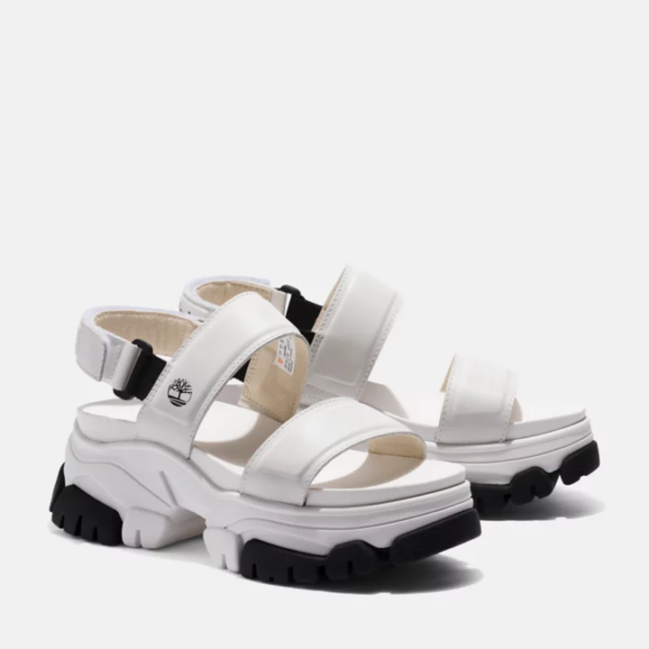 Sandale à double bride Adley Way pour femme en blanc
