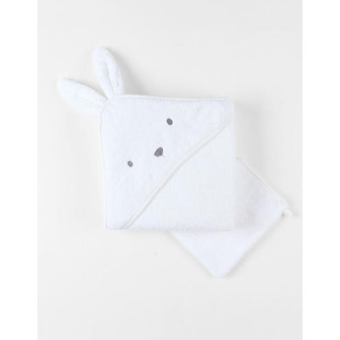 Cape de bain + gant de toilette Snow - Bali Moka et Snow - NOUKIE 'S