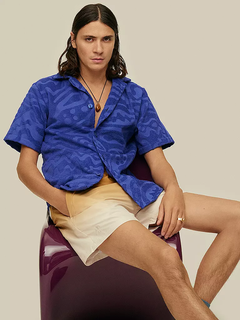 OAS Frottee Poloshirt blau
