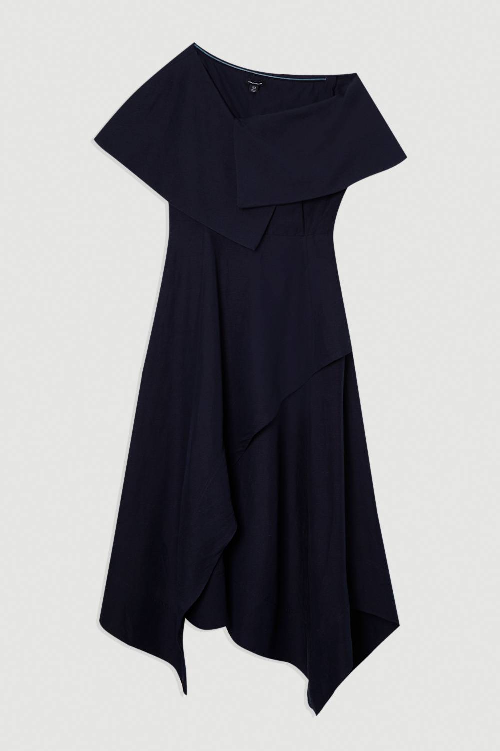 KarenMillen Robe Mi-Longue Premium en Lin Taillée à Épaule Asymétrique