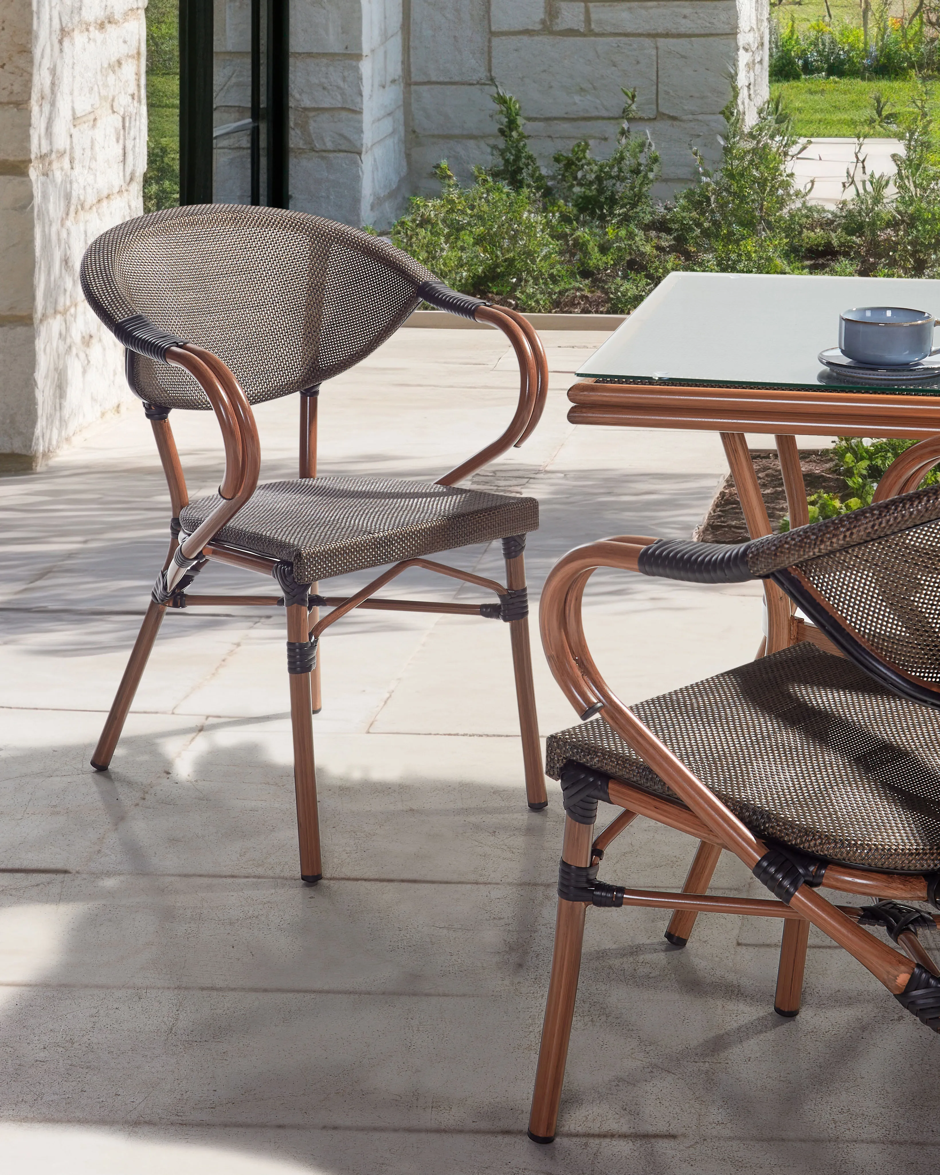 Set van 4 tuinstoelen CASPRI II Metaal Grijs