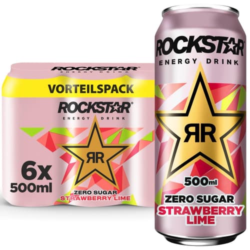 Rockstar Energy Zero Sugar Strawberry Lime Dose 6x0,5l (EINWEG)