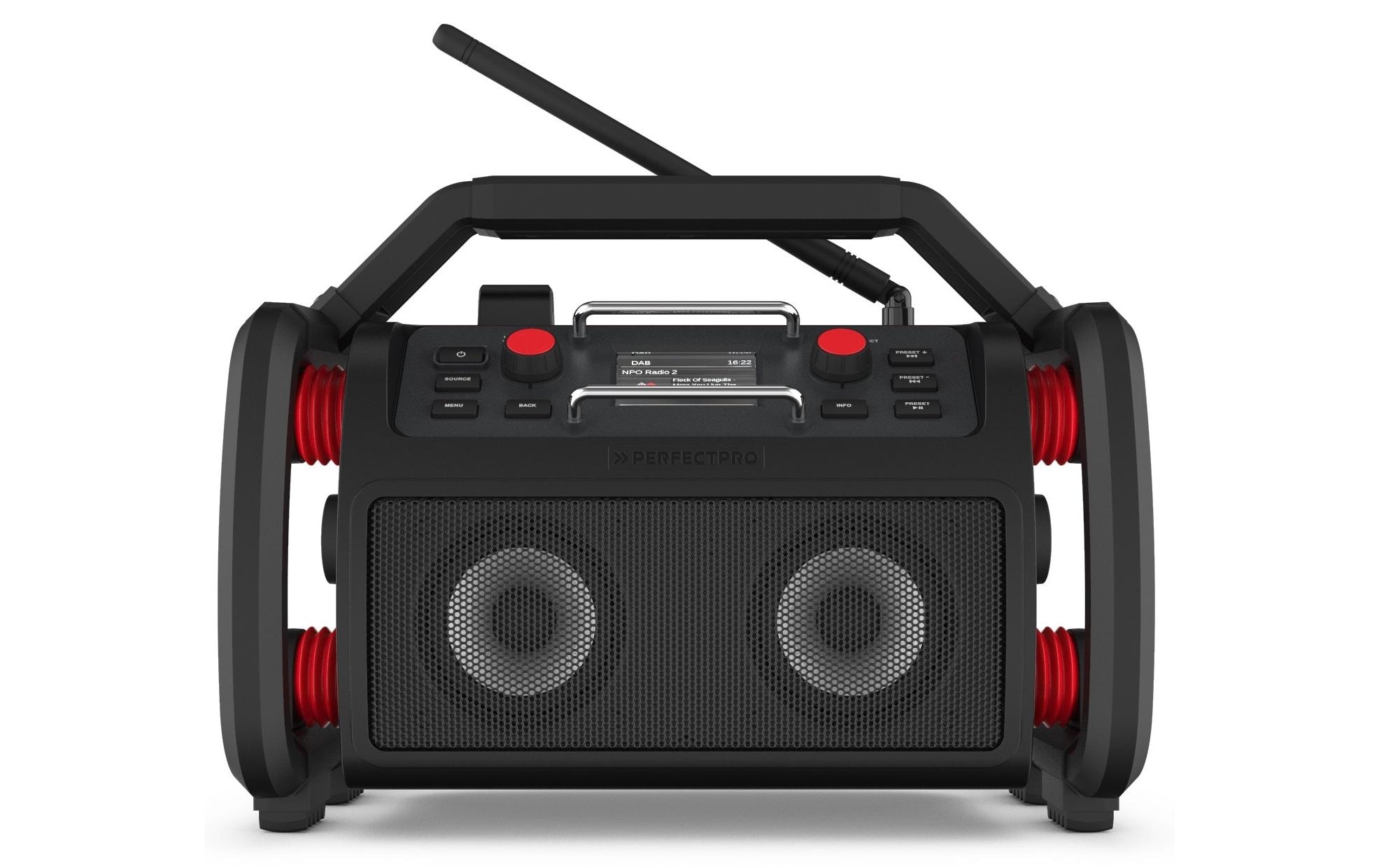 Baustellenradio ROCKPRO Schwarz<br>Vielseitiges Baustellenradio mit besten technischen Voraussetzungen