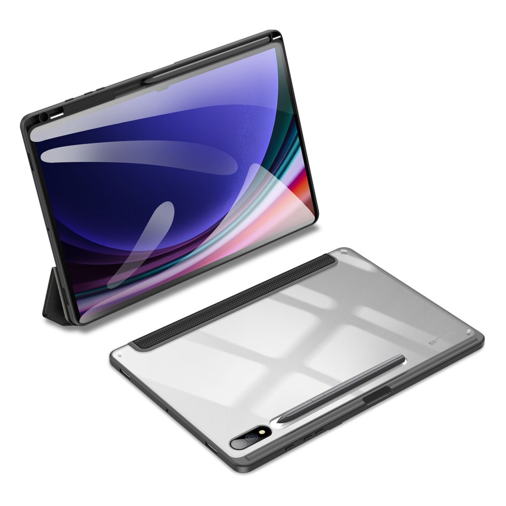 Samsung Galaxy Tab S10  Plus Leder Tasche Smart Cover Schutzhülle - Schwarz