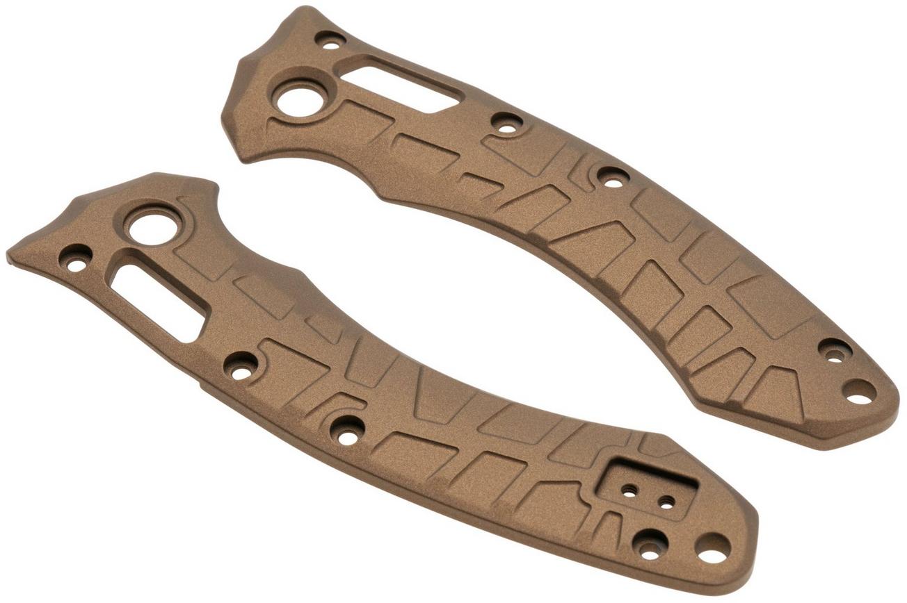Lex Custom Microtech Amphibian Scales AMPHH148 Cerakote Burnt Bronze Titanium, handgreepschalen