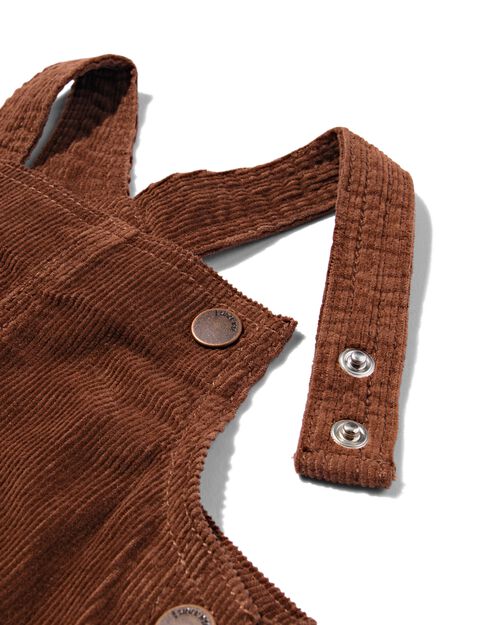 robe chasuble pour bébé en velours côtelé marron foncé
