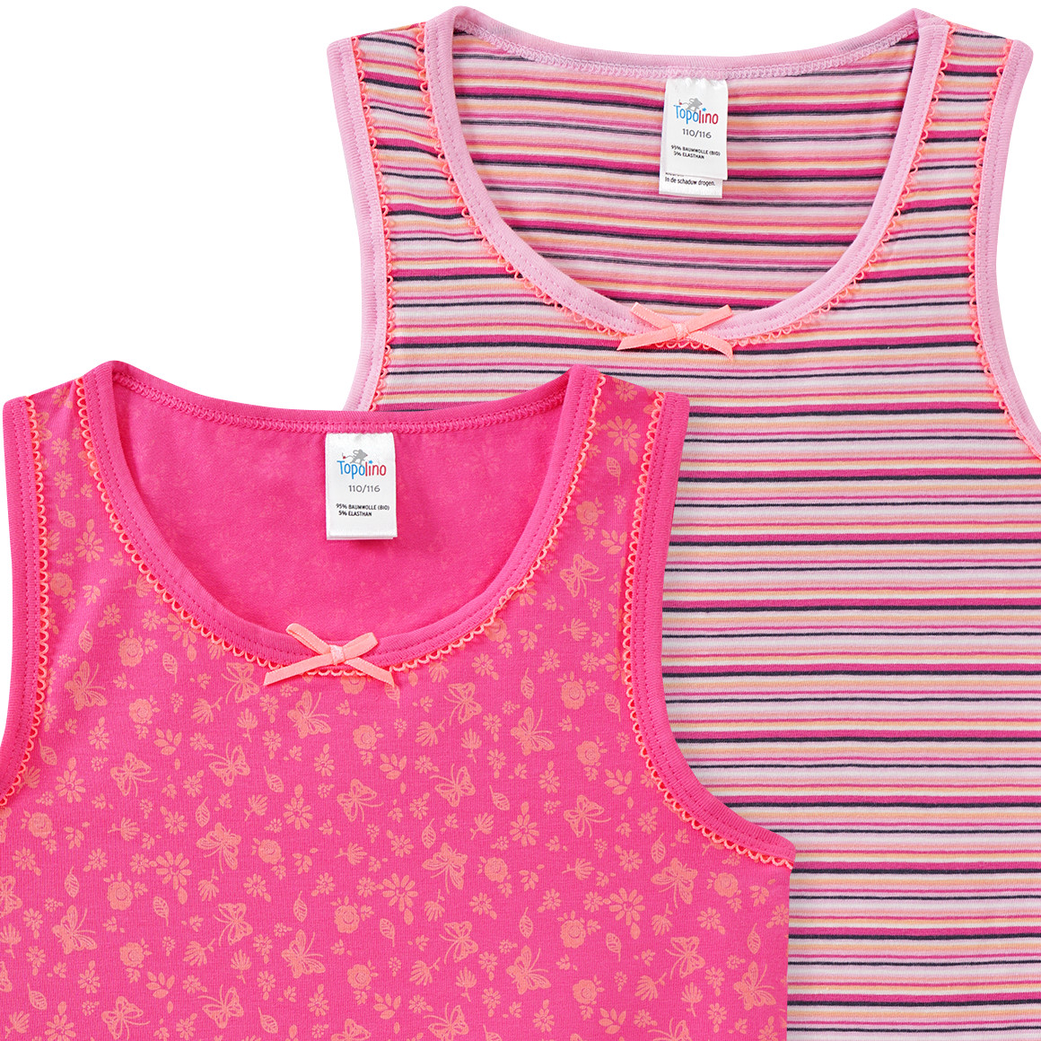 Topolino 2 Mädchen Unterhemden im Set pink / rosa