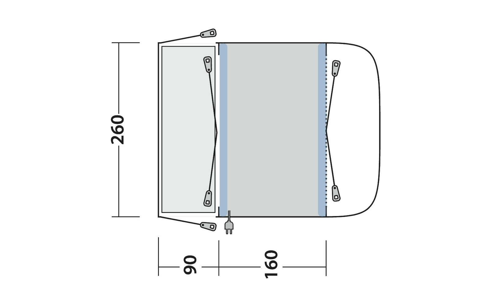 Outwell Newburg 160 Air Vorzelt aufblasbar grau