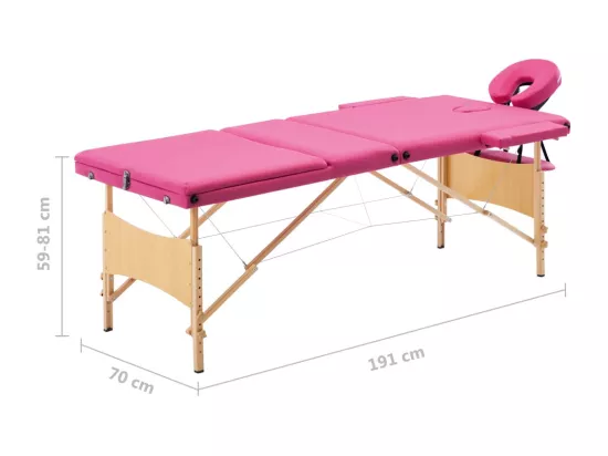 Table de massage pliable bois marron 191 x 70 x 59 cm 02_0001838
