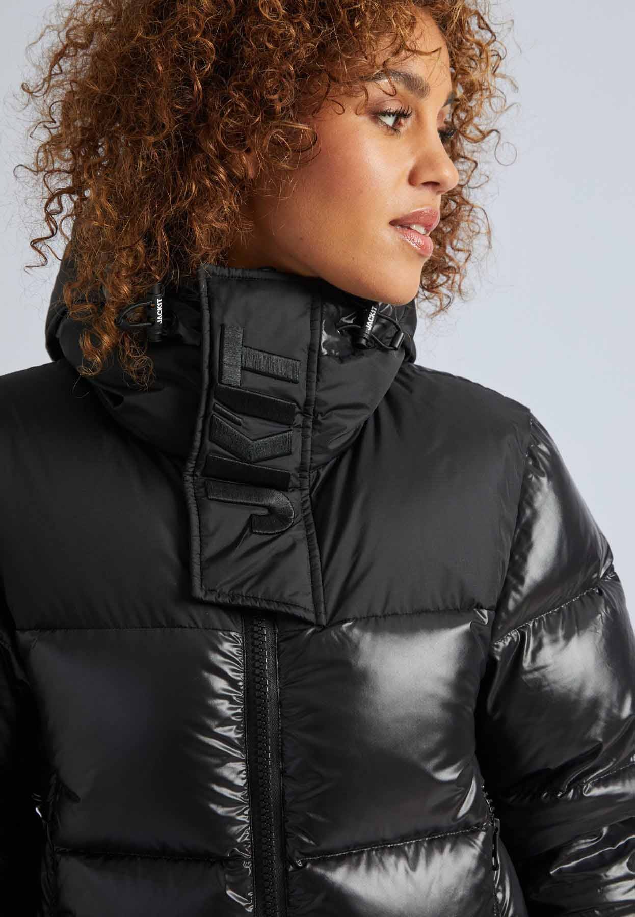Diamond Down Slick Ex Long Coat Dame Black/Black