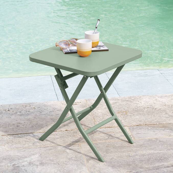 Table d'appoint de jardin carré GREENSBORO Vert olive