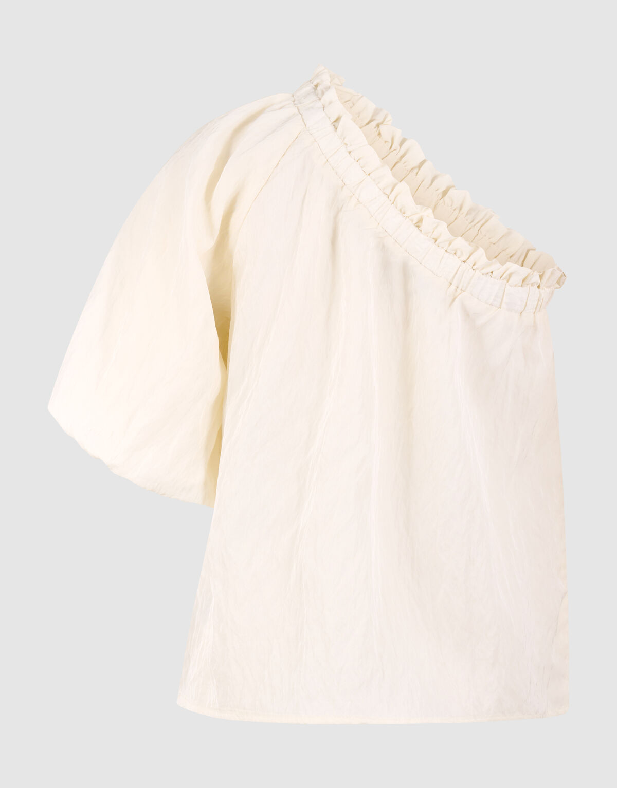 Asymmetrische Twist Puff Top Gebroken Wit