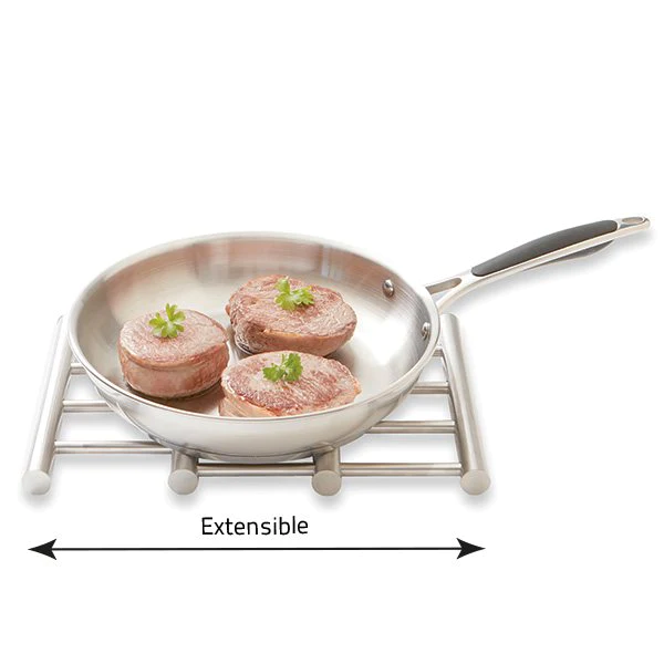 Dessous de plat extensible en inox 22,5 cm à 37 cm