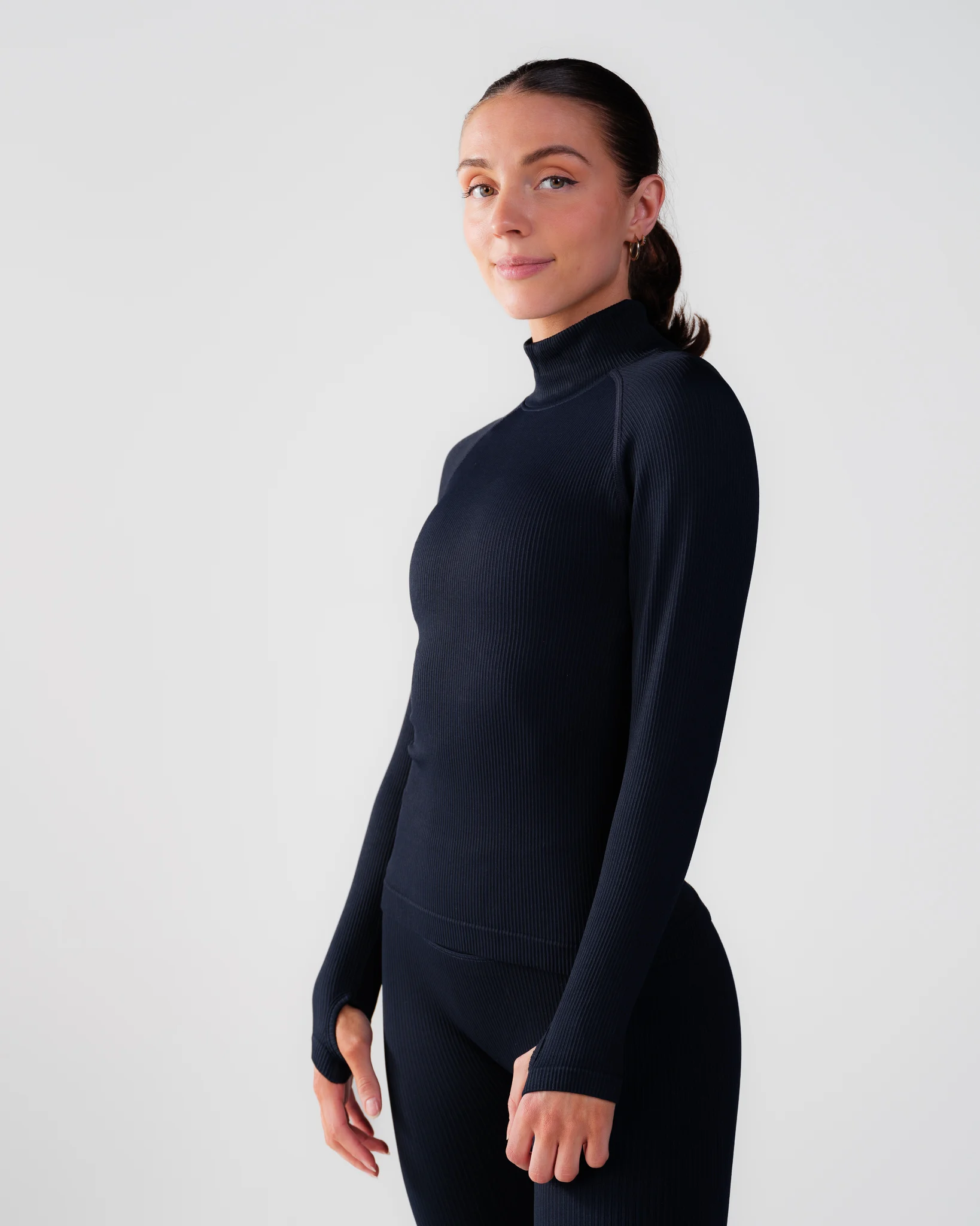 Bumpro Perfect Rib Sweatshirt Turtleneck Navy