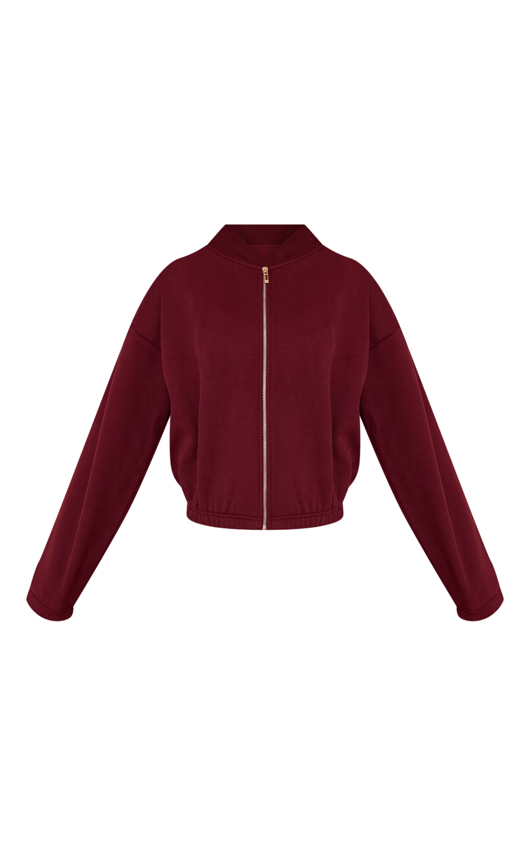 Rouge Vin Veste Bomber Molletonnée
