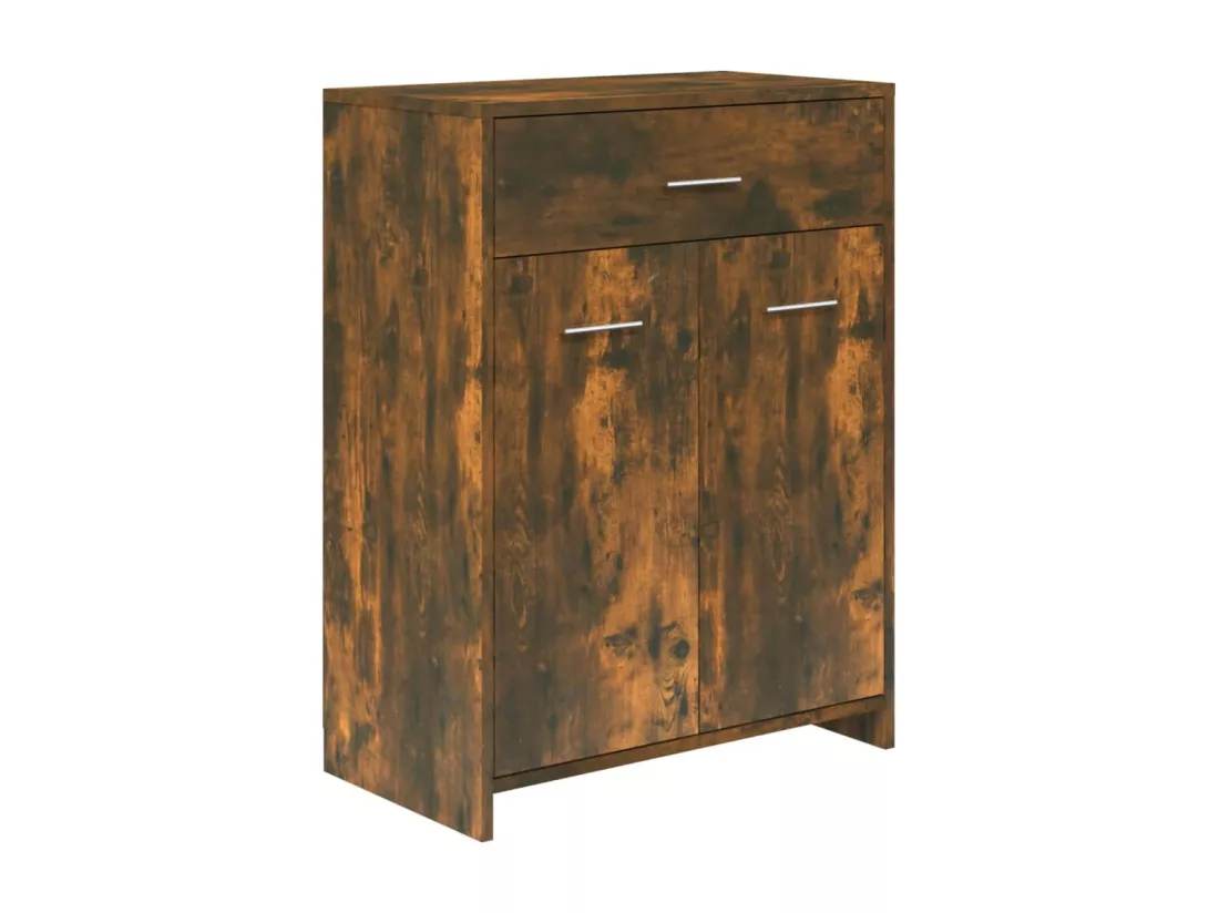 Armoire de bain Chêne fumé 60x33x80 cm Bois d'ingénierie