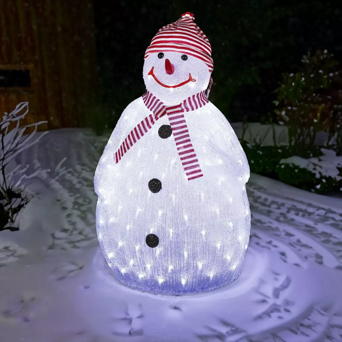 Bonhomme de neige lumineux 160 LED (H80 cm) Topek Blanc froid