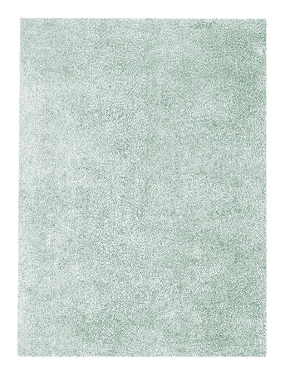 Hoogpolig tapijt Royalty, pastelblauw, 35 mm, effen, handgetuft, 160 x 230 cm