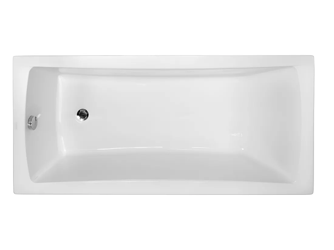 Baignoire rectangulaire + tablier blanc + repose tête - OPTIMA - 160 x 70 cm