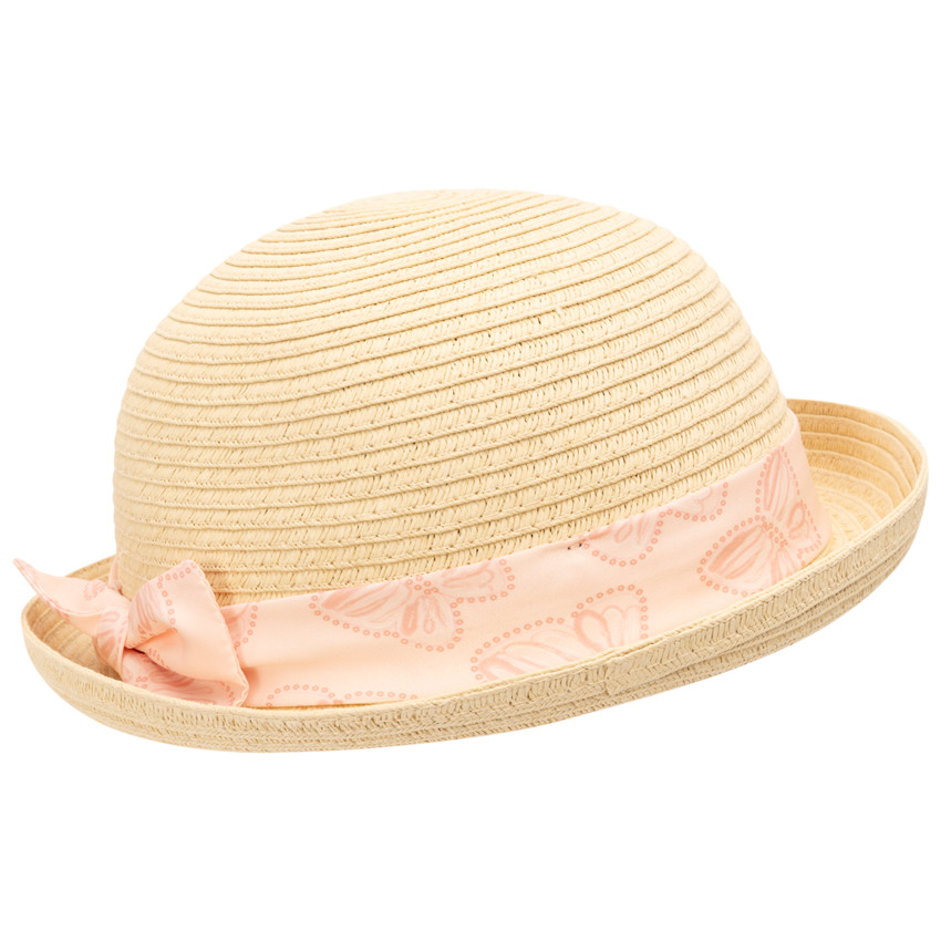 Chapeau melon avec galon papillons pour bébé fille