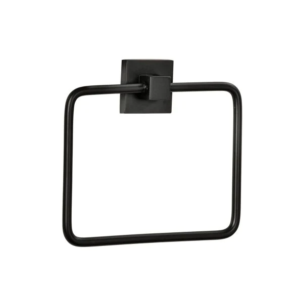 Anneau porte-serviette noir mat New York Fackelmann