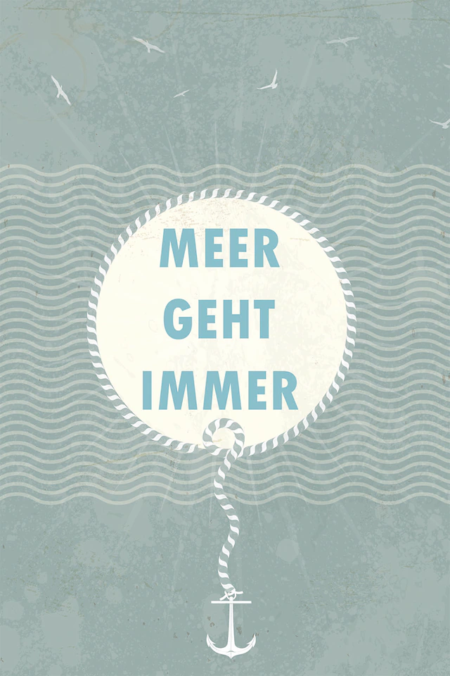 queence Metallbild »Meerliebe« Sprüche 1 Stk. tlg.