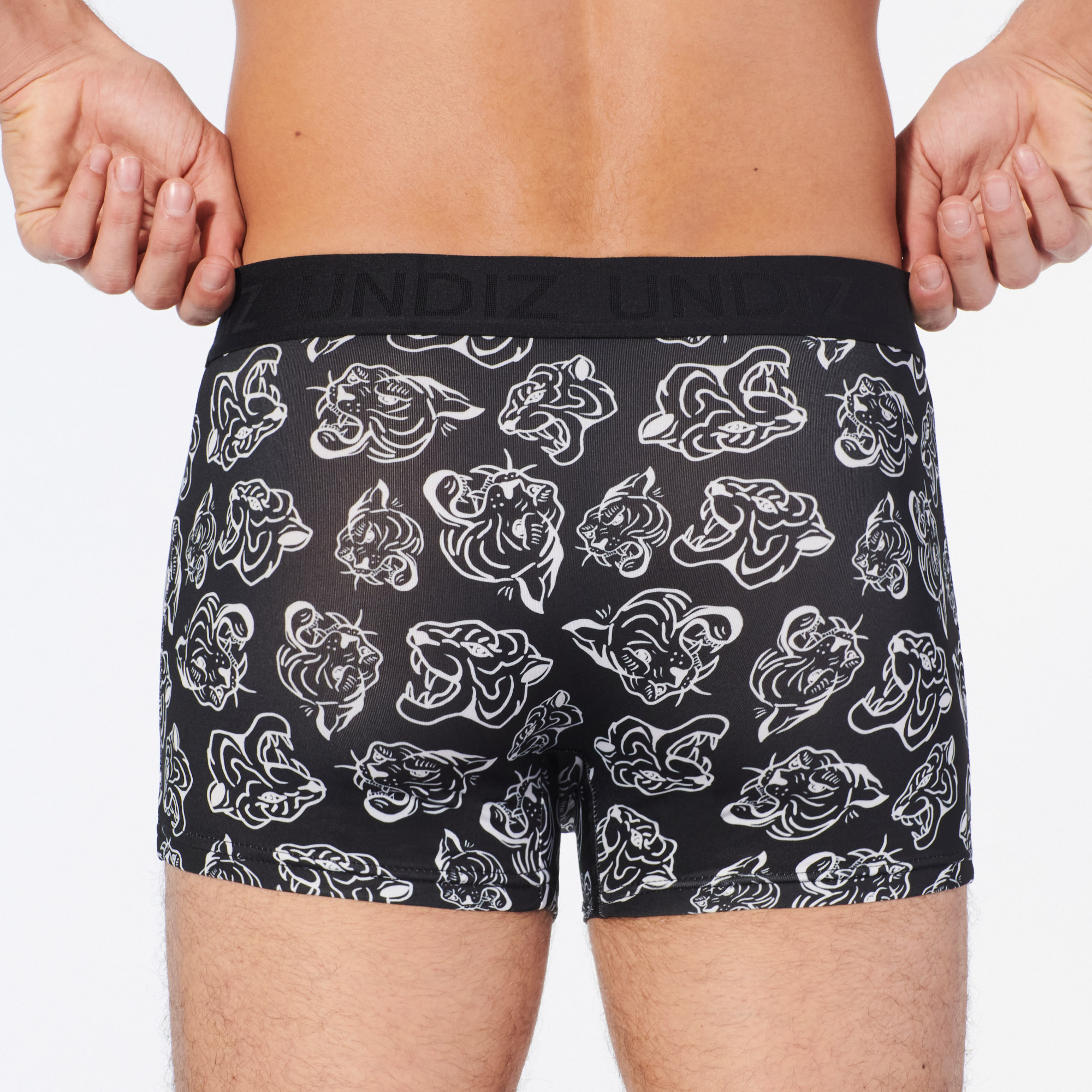 Boxer à motifs tigre en microfibre