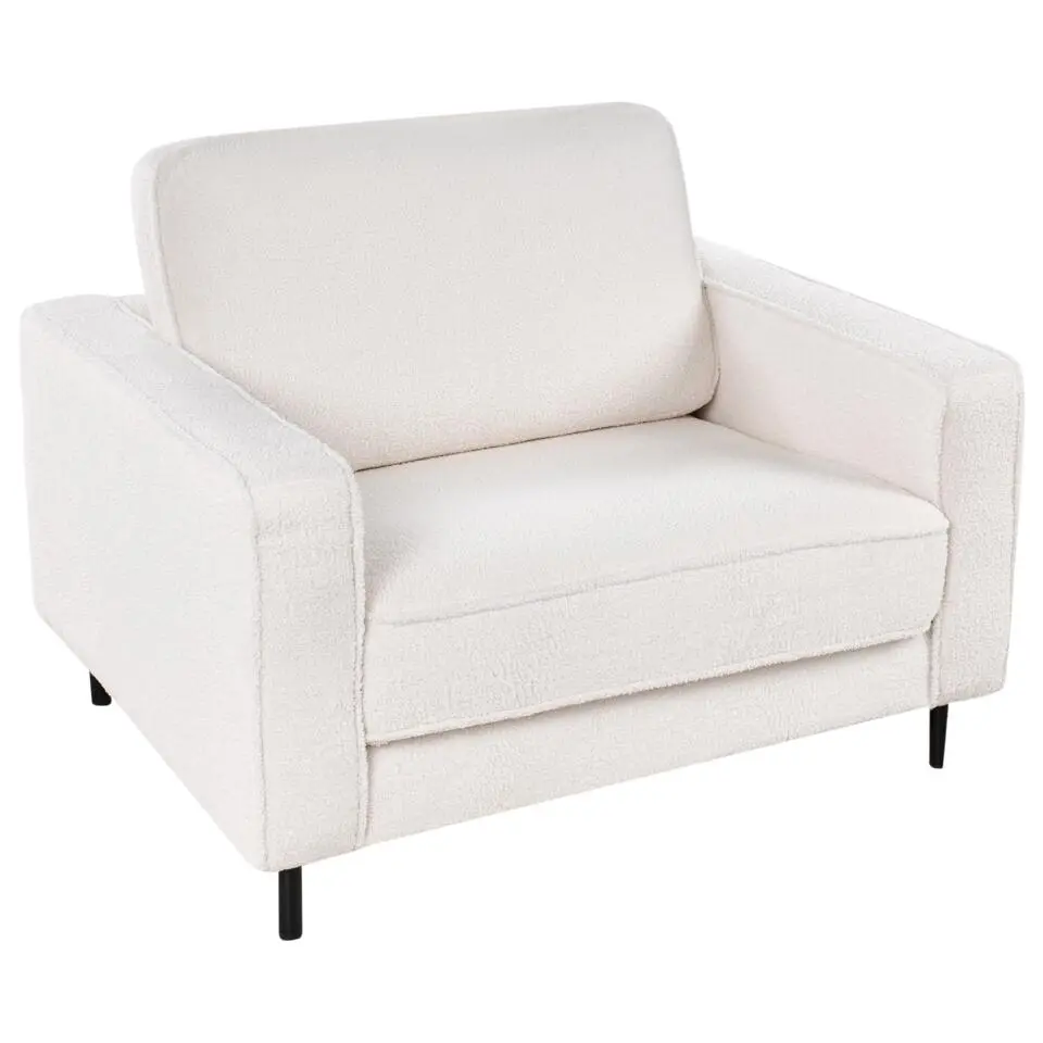 SAVALEN - Fauteuil - Wit - Bouclé