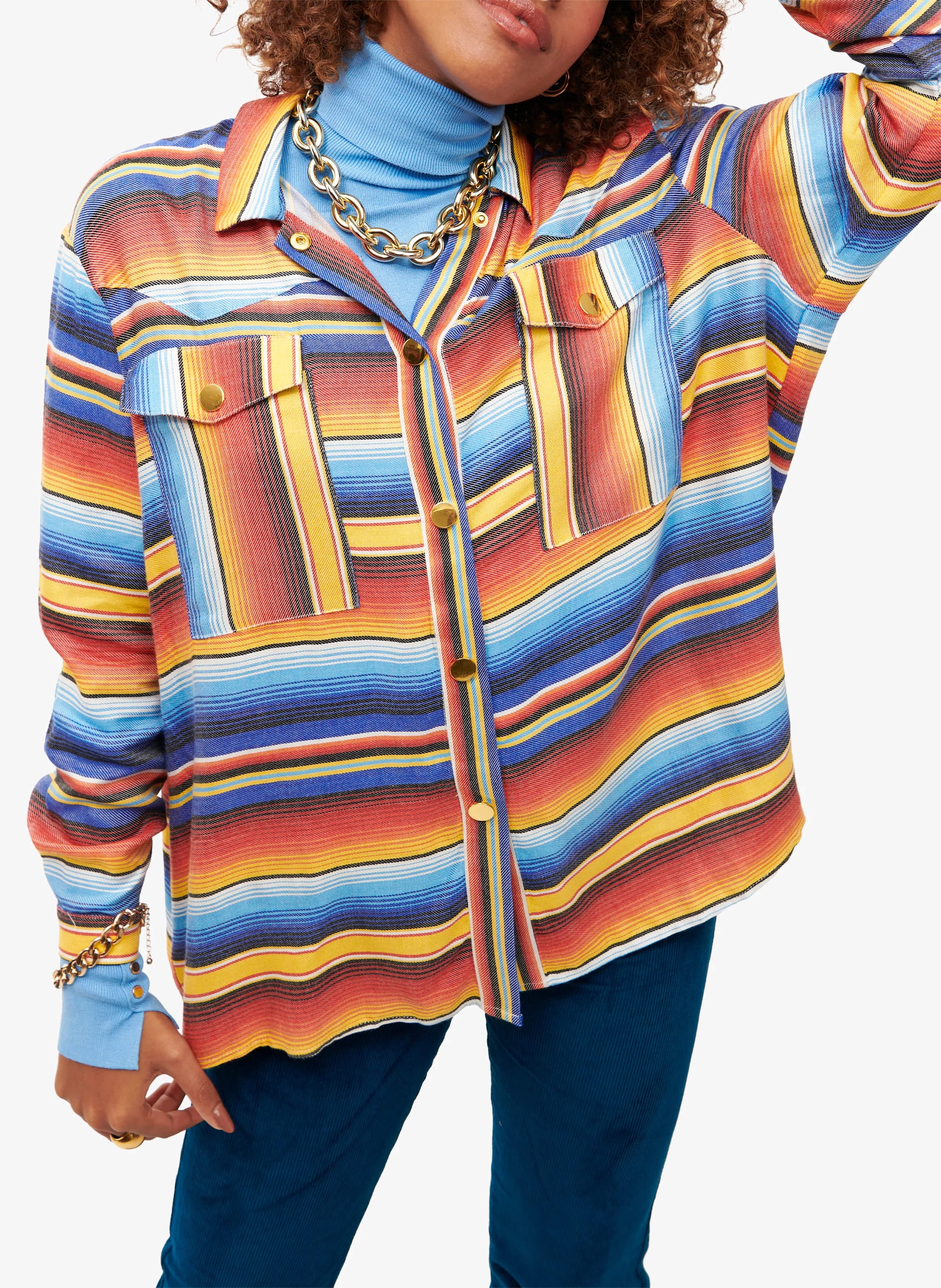 MOLIMO - Surchemise oversize imprimée| Bleu